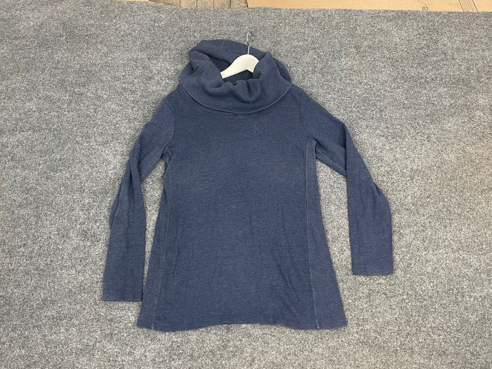 Converse Sweater Womens Large Pullover Sweatshirt Cowl Neck Blue Long Sleeve N72